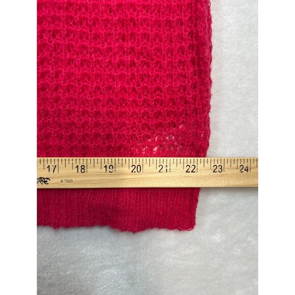 Free People Sweater Womens Medium‎ Pink Alpaca Blend Loose Knit V-neck - Picture 7 of 7
